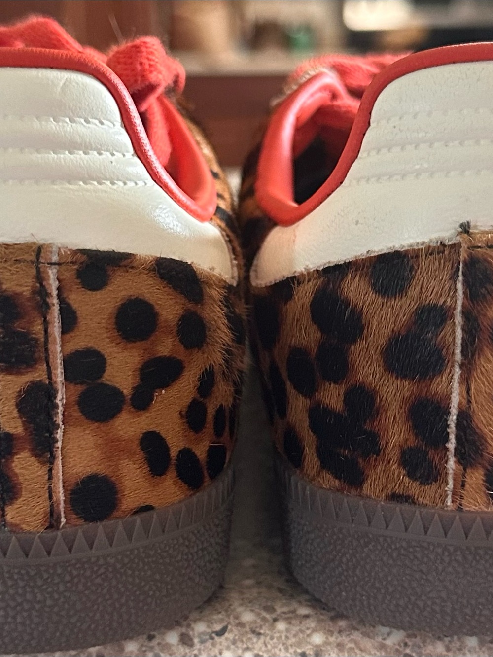 Adidas Leopard Print Samba Sneakers with Red Laces Size 10 women’s - Picture 6 of 8